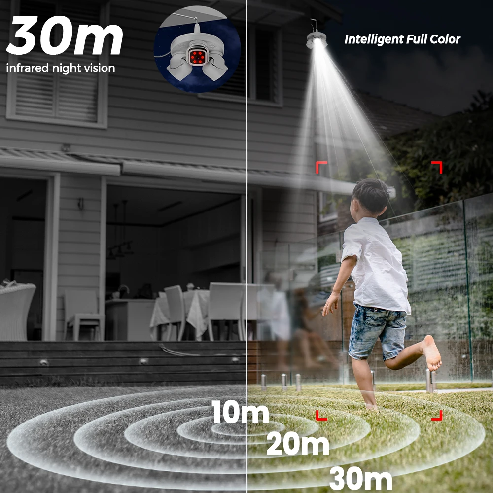 كاميرا مراقبة ذكية بدقة 15 ميجابكسل ثلاثية العدسات بدقة 360 درجة °   PTZ تتبع تلقائي 15MP 9MP للرؤية الليلية واي فاي مقاوم للماء CCTV 3-شاشة عرض