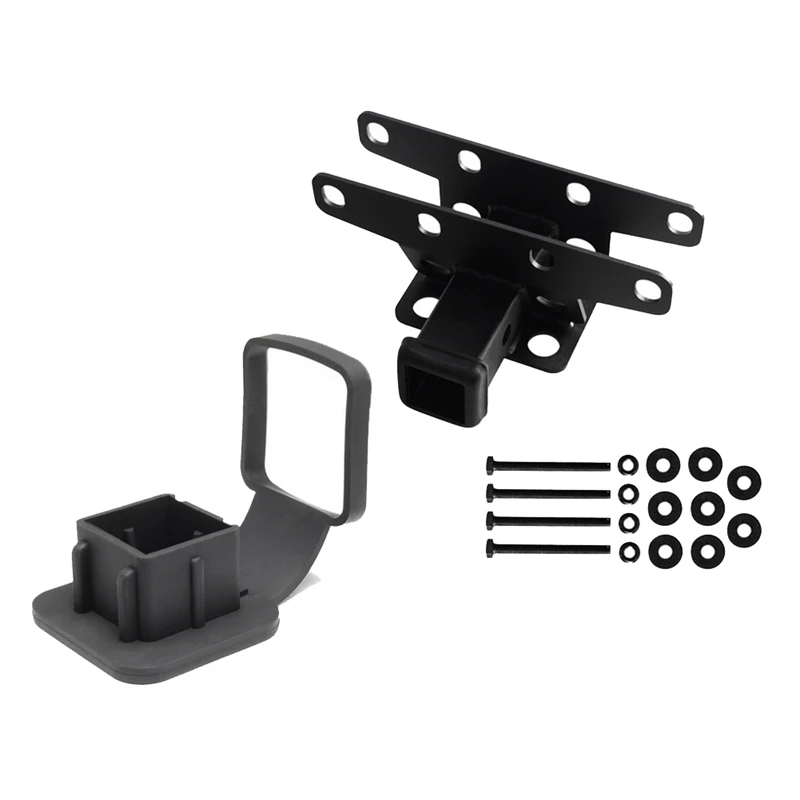 

1Set Metal Rear Towing Trailer Hitch Receiver W/Cover Engine Towing Hauling Aid For Jeep Wrangler JL/JLU 2018-2023