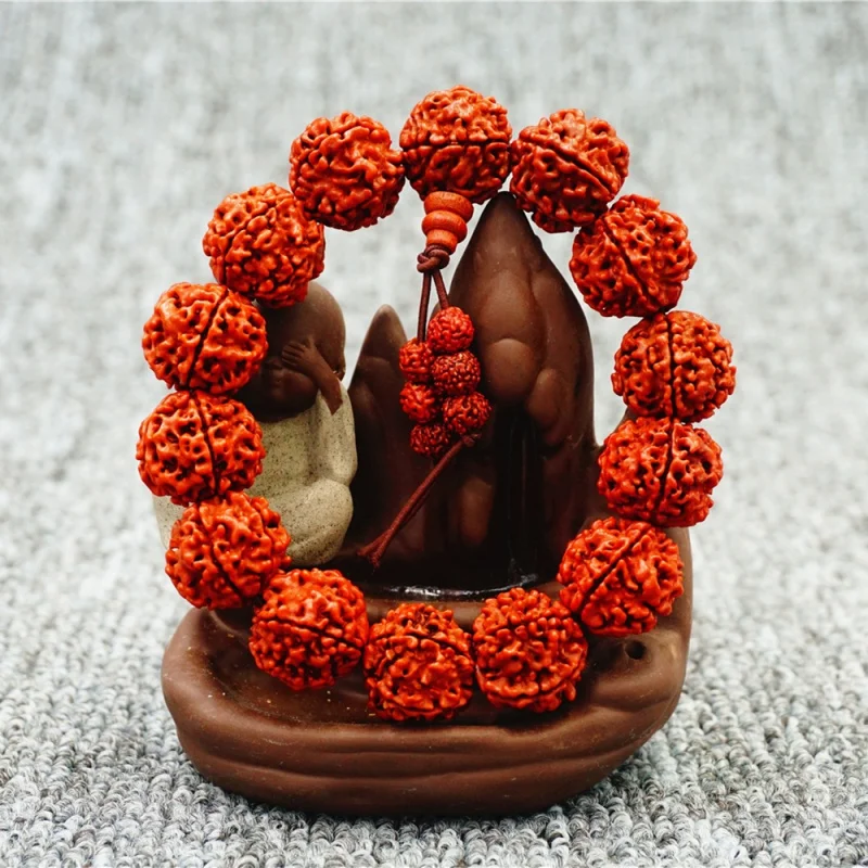 Nepal Five Faces Primary Color Rudraksha  Currency Bodhi Seed Bracelet Single Circle Prayer Beads Bracelet Wholesale