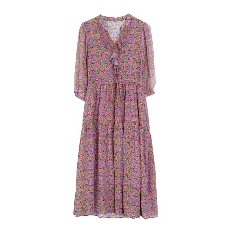 Summer Formal Occasion Silk Luxury Midi Dress Women Vintage Hepburn Beach Boho Dress 2025 Spring Elegant Casual Party Vestidos