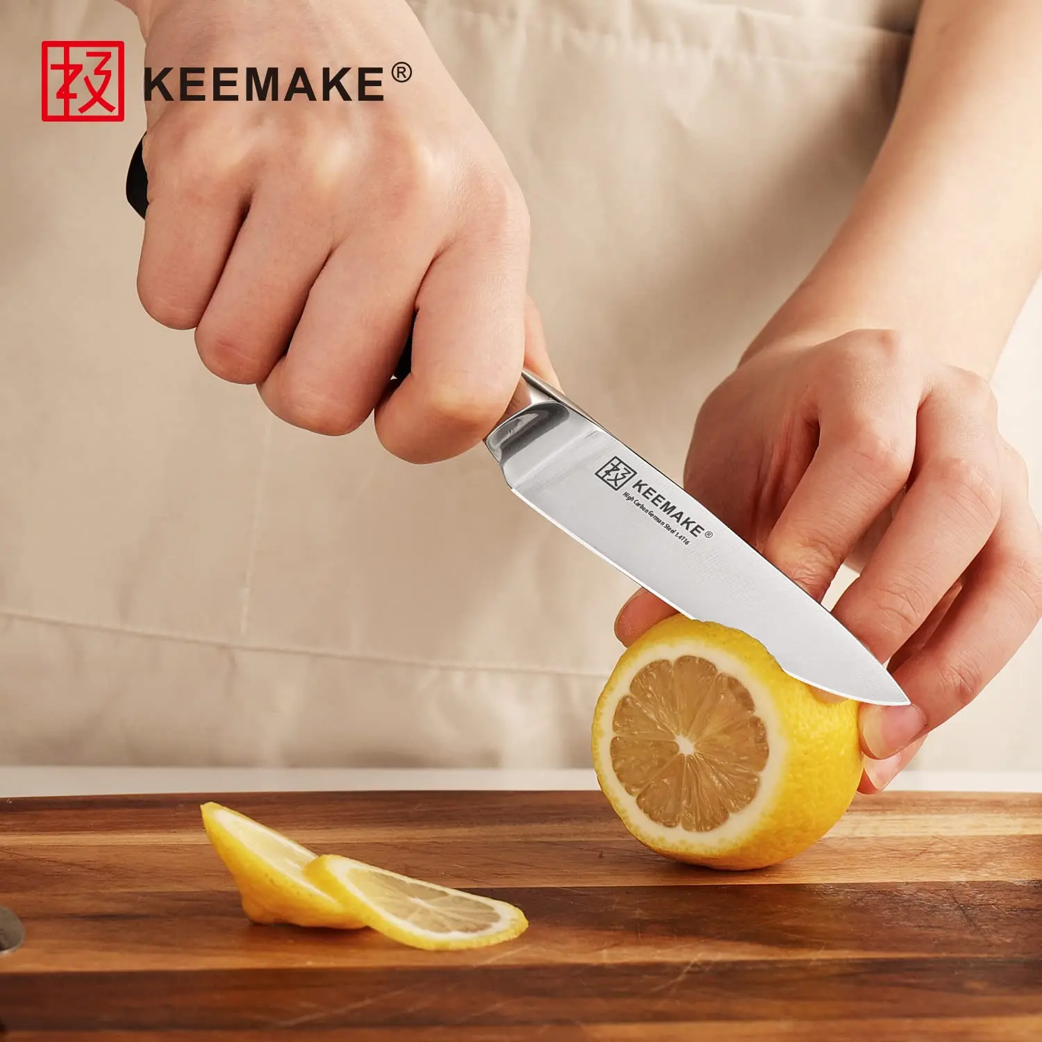 KEEMAKE Fruit Paring Knife 3.5  Inch, High Carbon Stainless Steel Japanese Kitchen Peeling Knives, Razor Sharp Chef\'s Cooks Cut