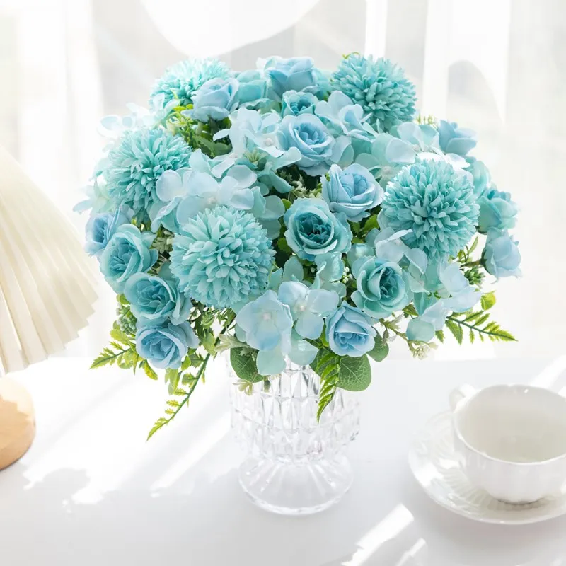 10 Stück Künstliche Blumen Rosen Chrysanthemen Seidenstrauß Hochzeit Outdoor Garten Hof Bogen Heim Zimmer Tisch Dekoration Festival Accessoire – Detail 14