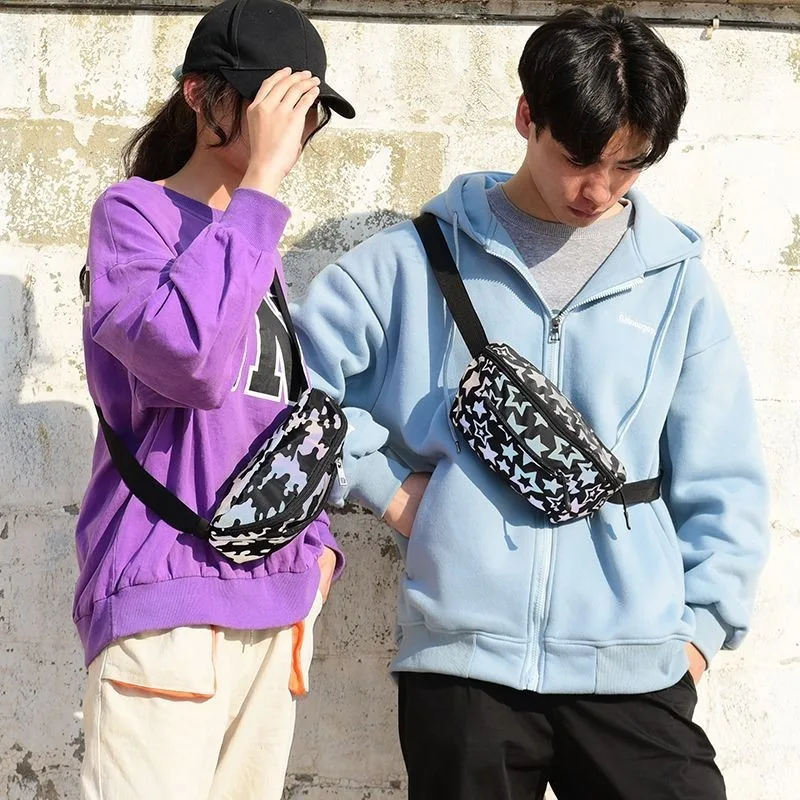 حقيبة كروس عاكسة متعددة الأغراض رياضية حبال ركوب الدراجات في الهواء الطلق ركاب الكتف الصدر الخصر على ظهره للجنسين عادية