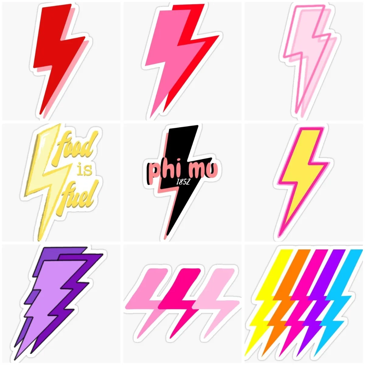 

Lightning Power Sign Color Creative Sticker Laptop Bumper Car Motorcycle Truck Helmet Racing Camper Kayak PVC Decal Customizable