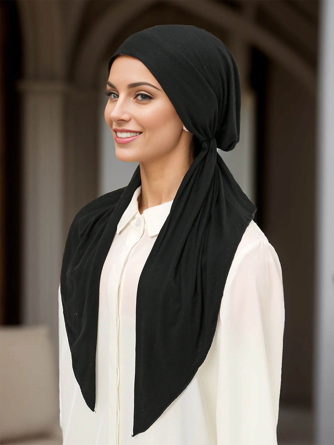 Jersey Turban Instant Hijab Muslim Women Scarf Soft Headband Plain Elastic Bonnet Cover Head Female High-Quality Night Cap Wraps