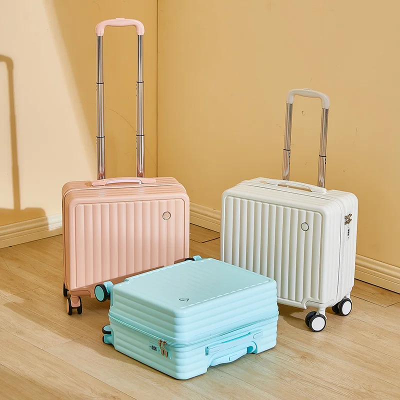 18 inches Travel Luggage Airline Cute Suitcase Password Box Silent Wheel Lightweight Chassis Mounted Universal