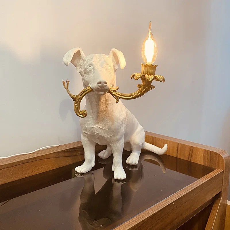 Italy Resin Puppy Floor Lamp Creative Home Decor Animal Standing Lamp Living Room Bedroom Decor Birthday Gift Puppy Lamp