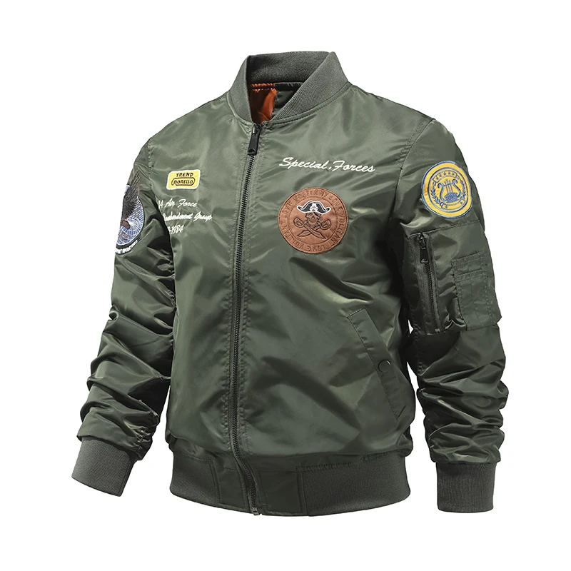 pring and Autumn US Air Force MA1 Pilot jacket Men\'s fashionable baseball jacket Handsome motorcycle oversized work jacket