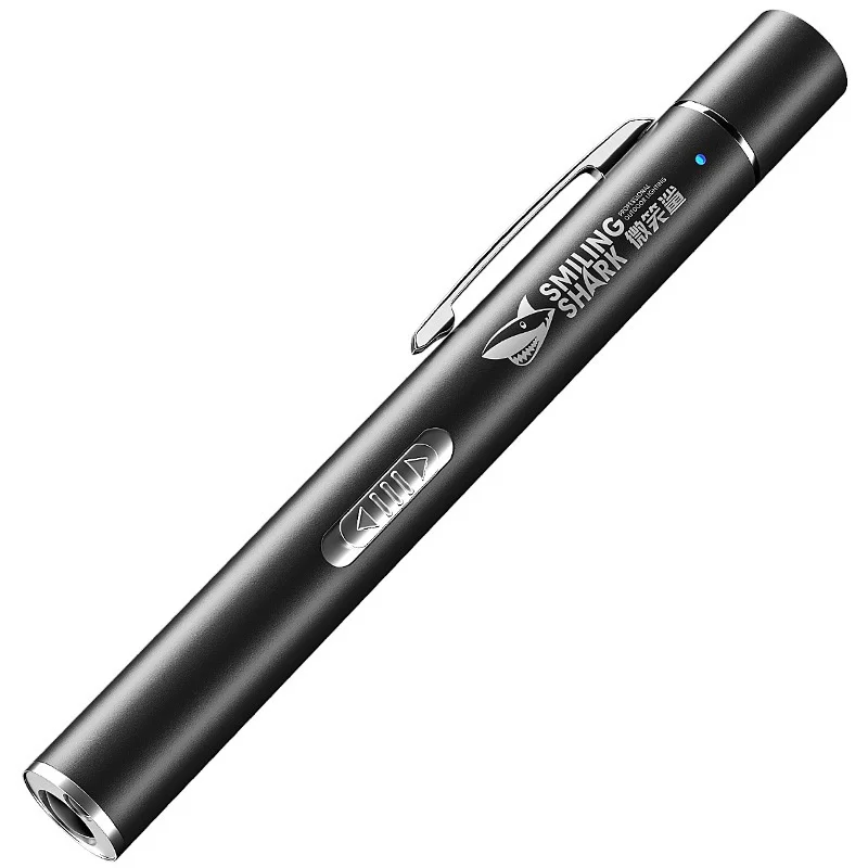 Pen style Flashlight Push Type Switch Dual Yellow White Light Aluminum Alloy Portable Built in Battery Protective for Daily Use