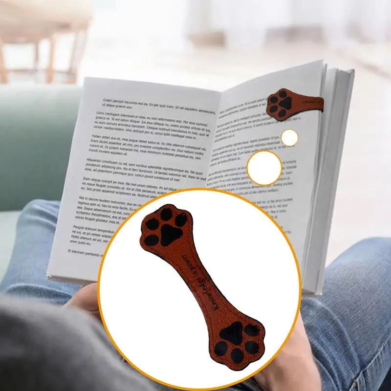 Magnetic Leather Bookmarks Vintage Book Marker PU Leather Magnetic Bookmark Page Marker With Engraved Logo Cute Convenient Book