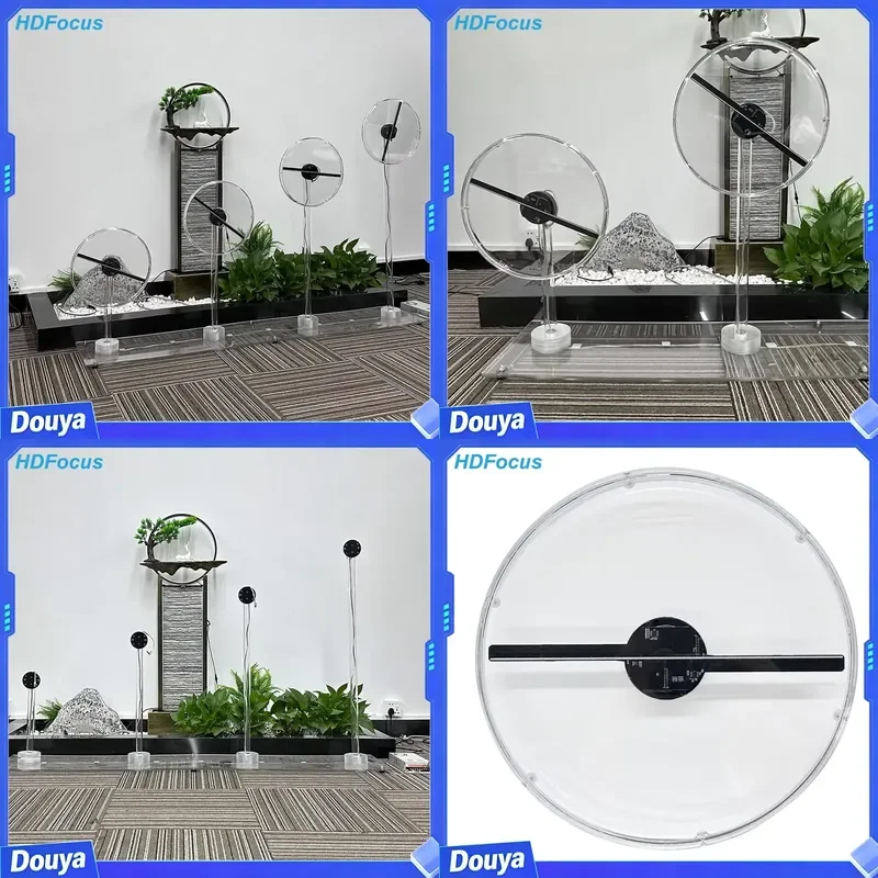 Holograma 3d Floor Standing Matrix Style Moving Holograms Projector 3d Fan With Acrylic Bracket Advertising Holographic 3d
