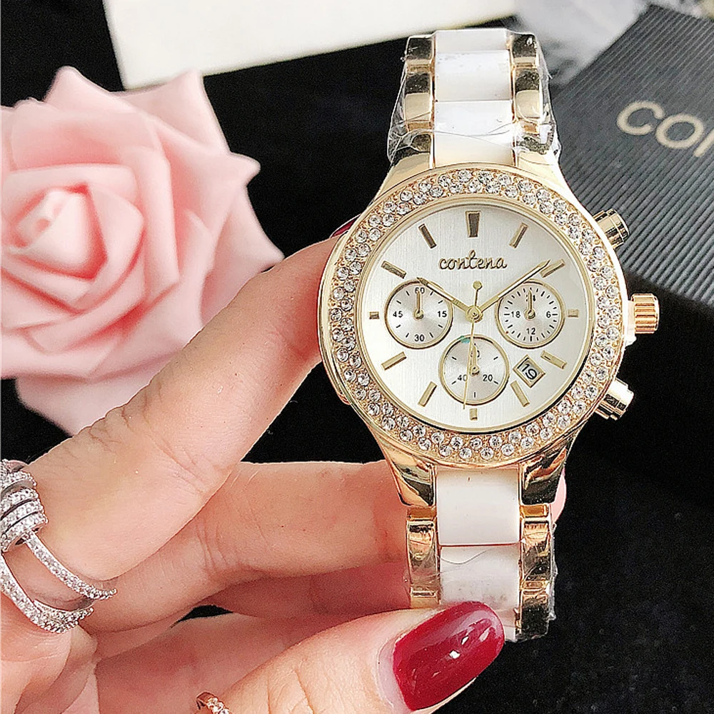 Fashion Stainless Steel Women Watches Luxury Brand Contena Ladies Quartz Wristwatch Simple Elegant Female Clock Gift Reloj Mujer