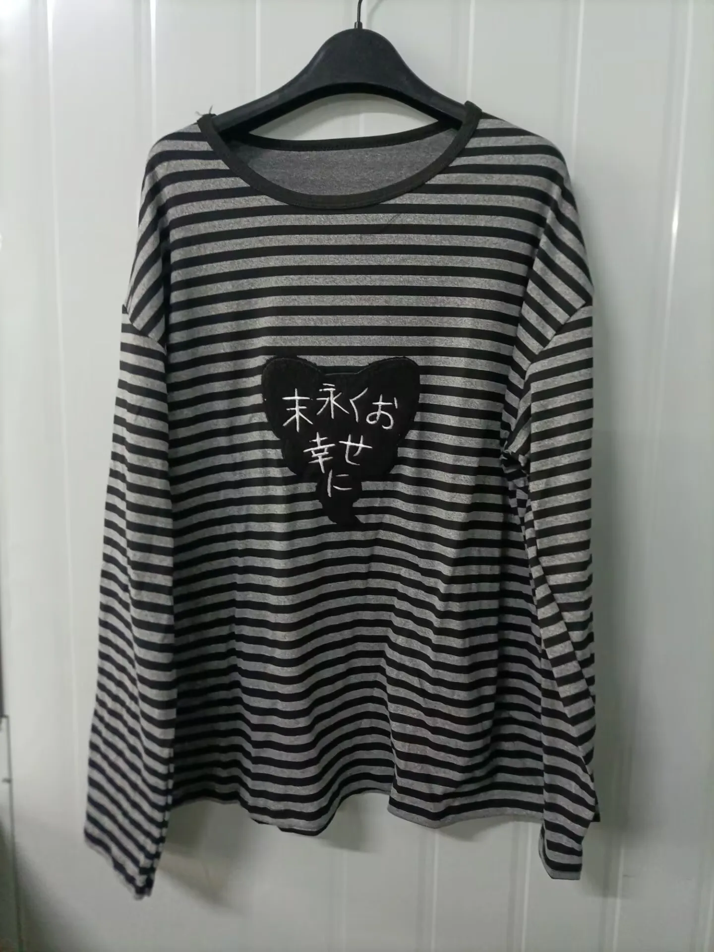 American Punk Vintage O Neck Long Sleeve Shirts All-Match Striped Design Harajuku Embroidery Tops Y2k Aesthetic High Street Tees image 6