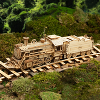 Train Model 3D Wooden Puzzle Toy Assembly Locomotive Model Building Kits for Children Kids Birthday Gift Wooden Building Toys