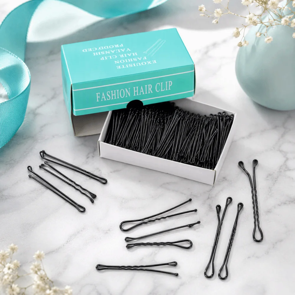 Fashion 500g Black Hair Clips Invisible Wavy U-Shaped Hairpins Thickened Metal Waved Hairgrip Girls