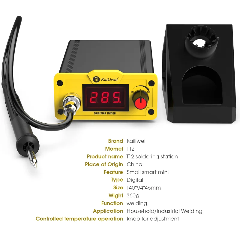 Kailiwei T12 Soldering Station LCD Digital Adjustable Temperature Portable Bga Rework Station with Welding Iron Tip Repair Tools