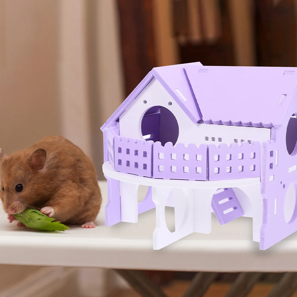 

2Pcs Hamster Hideout House Durable PVC Small Pet Villa for Guinea Pig Syrian Hamster Relax Sleep Guinea Pig Hideout House