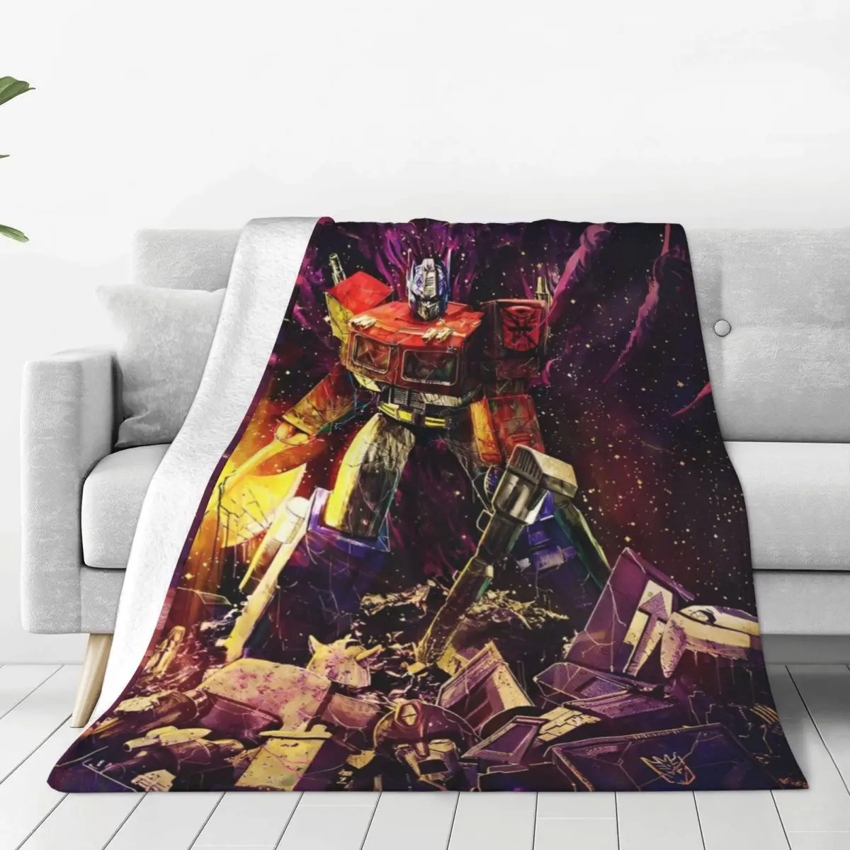 Cartoon Transformers Autobots Knitted Blanket Robot Anime Movie Fleece Throw Blanket Bedding Couch Portable Soft Warm Bedspreads