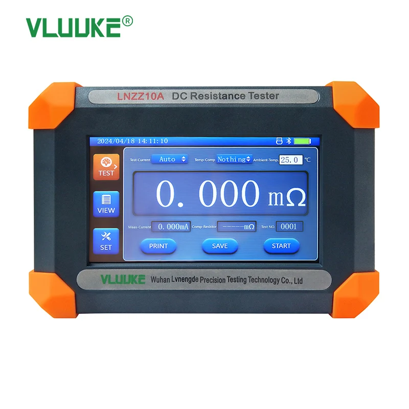 VLUUKE LNZZ10A Electronic DC Resistance Tester 220V Winding Resistance Meter High Accuracy 0.2 IP67 Protection