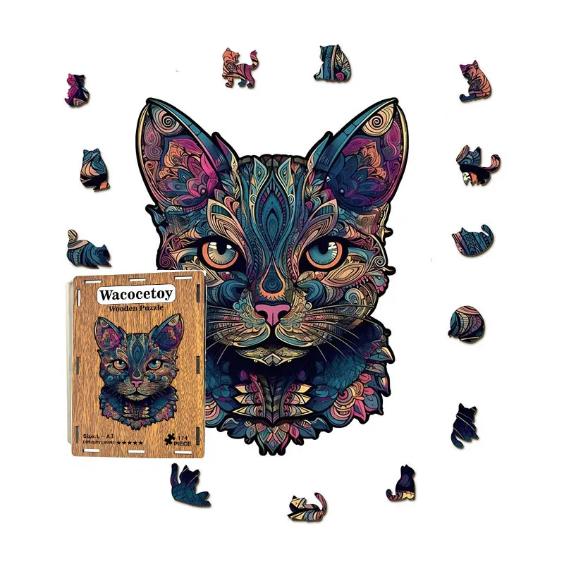 

108/178pcs Cat jigsaw Puzzle Toys Unique Cat Shape Puzzle For Home Decor Fun Educational Toys Birthday Gifts For Kids & Adults