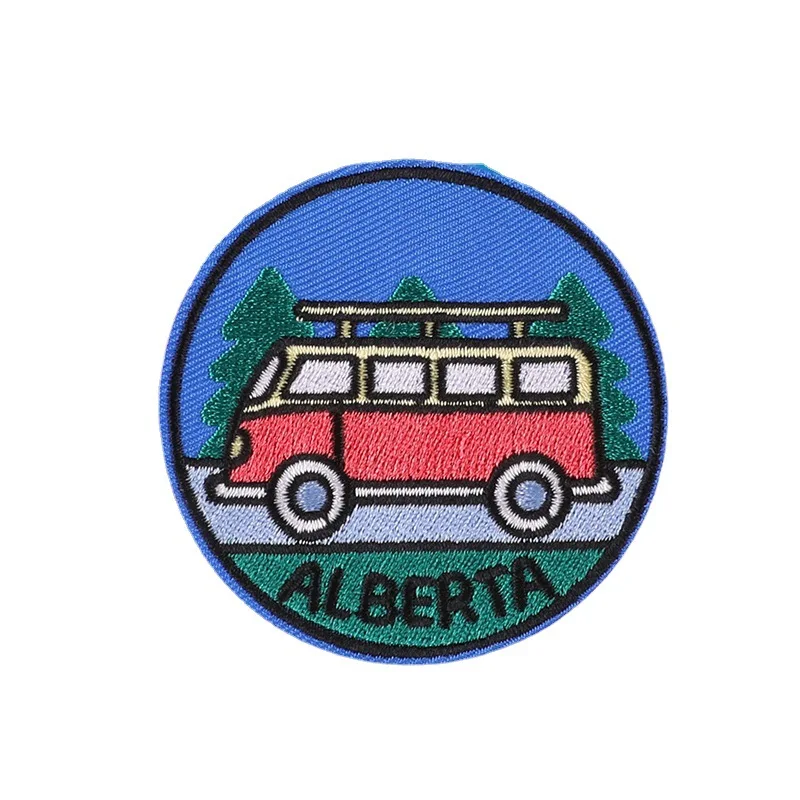 Camping Patches Embroidery Patch Iron On Badge For Bag Clothing Accessories DIY Small Size Hot Selling Fabric