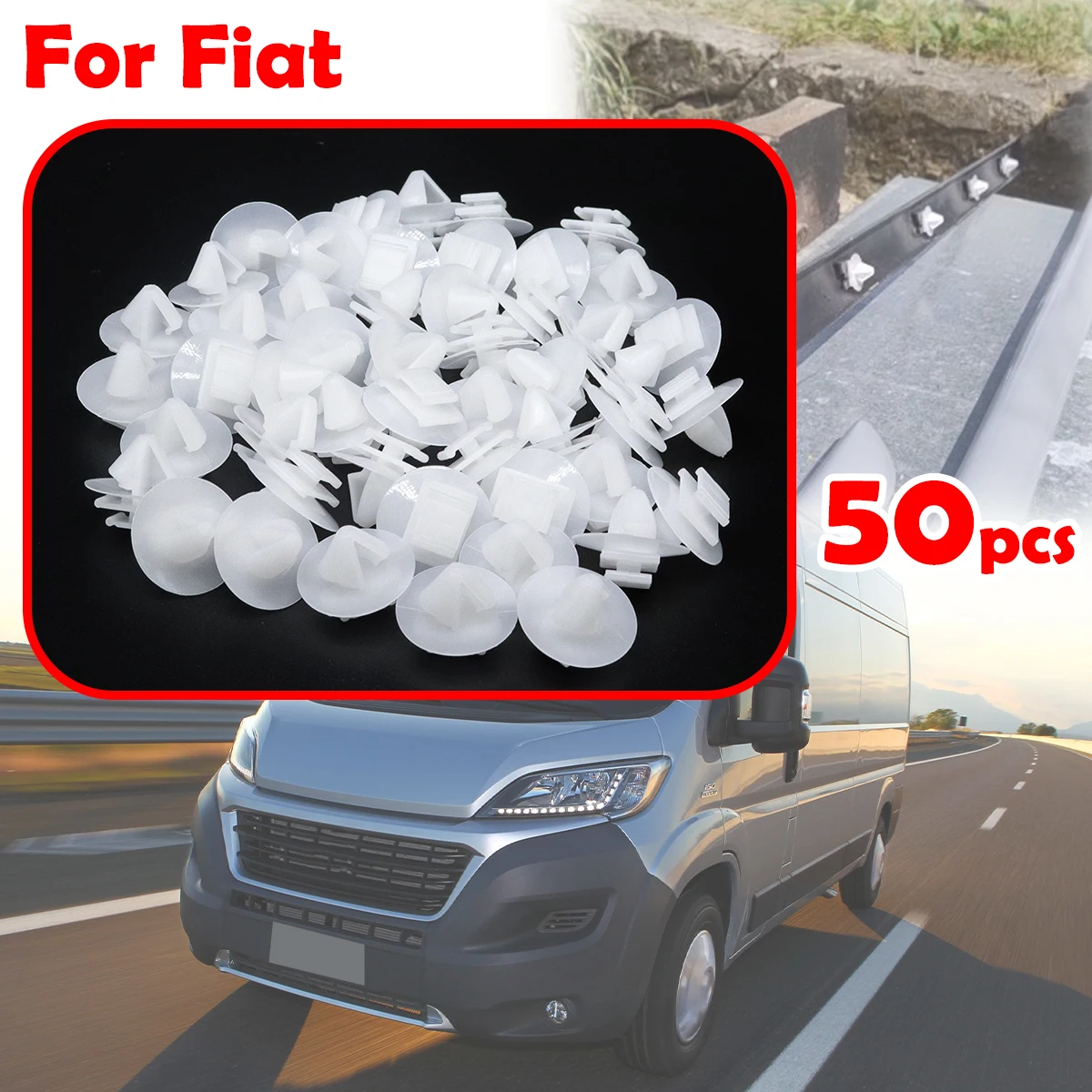 

50pcs For Fiat Vehicle Front Wheel Arch Flare Trim Moulding Bumpstrip Clips Trim Moulding Clips 71775718 856540 Plastic Fastener