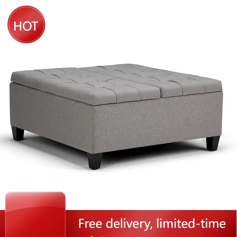 

Ограниченная по времени акция XMSJ: Квадратный журнальный столик-трансформер Harrison 36 дюймов с подъемной столешницей и отсеком для хранения, обитый льняной тканью цвета голубино-серый с тафтингом, размер L