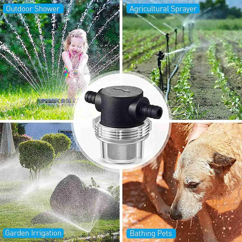 3X Water Pump Strainer,3/8 Inch Hose Barb In-Line Strainer Twist-On Pipe Sprayer Filter For Water Pump 12V DC 80PSI