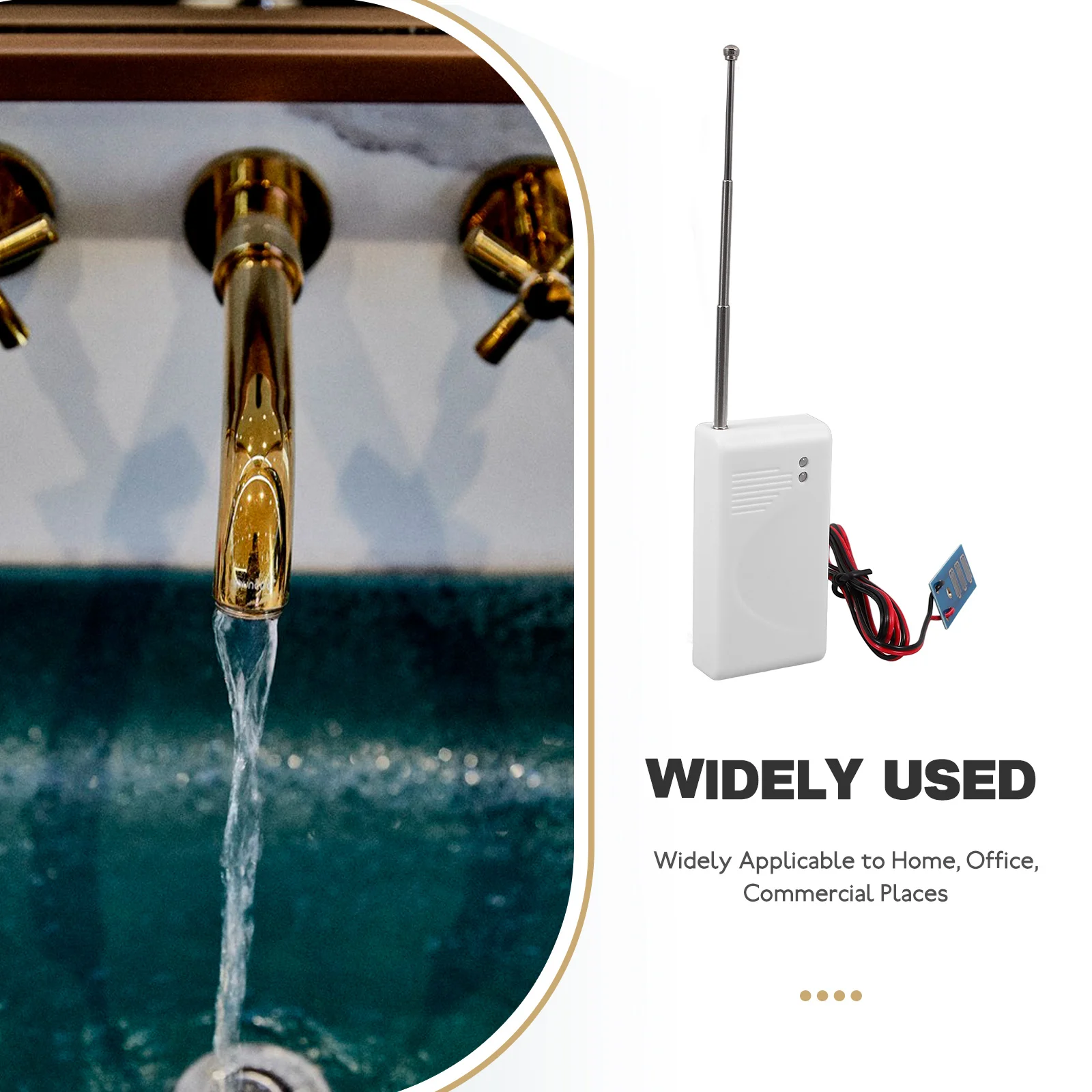 

Leak Probe Water Sensor Detection Tool Reusable Water Probe for Home Appliance Coolant Leak Detection Outdoor White