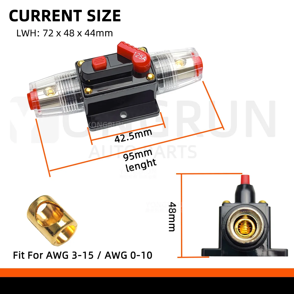 Car Audio System 20A To 300A Manual Reset Waterproof Marine Circuit Breaker Reset Protection Fuse 12V-48V DC 40A 60A