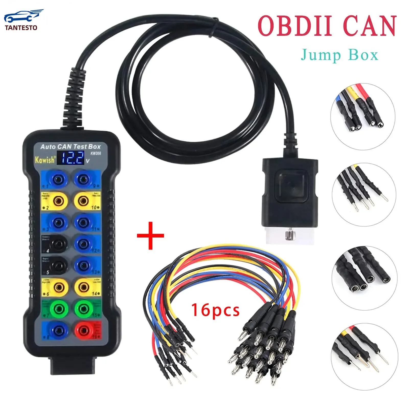 2024 Free Shipping!CAN Test Box Breakout and Protocol Detector OBD Scan Tool Assistant,Decoder Assistant KW308