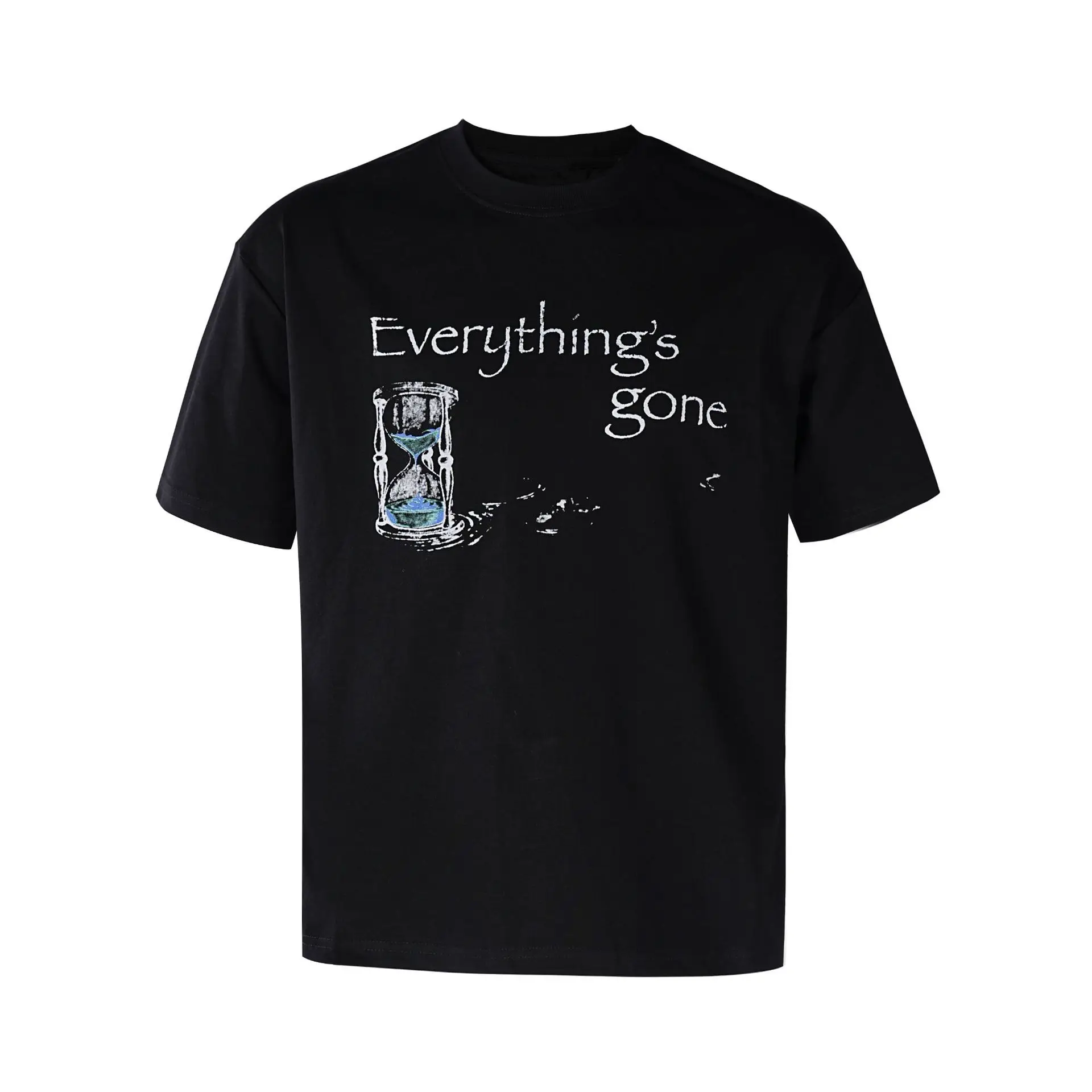 t-shirt short sleeve Everything's gone slogan printed Sorona short sleeved t-shirt Men's clothing with many Korean reviews