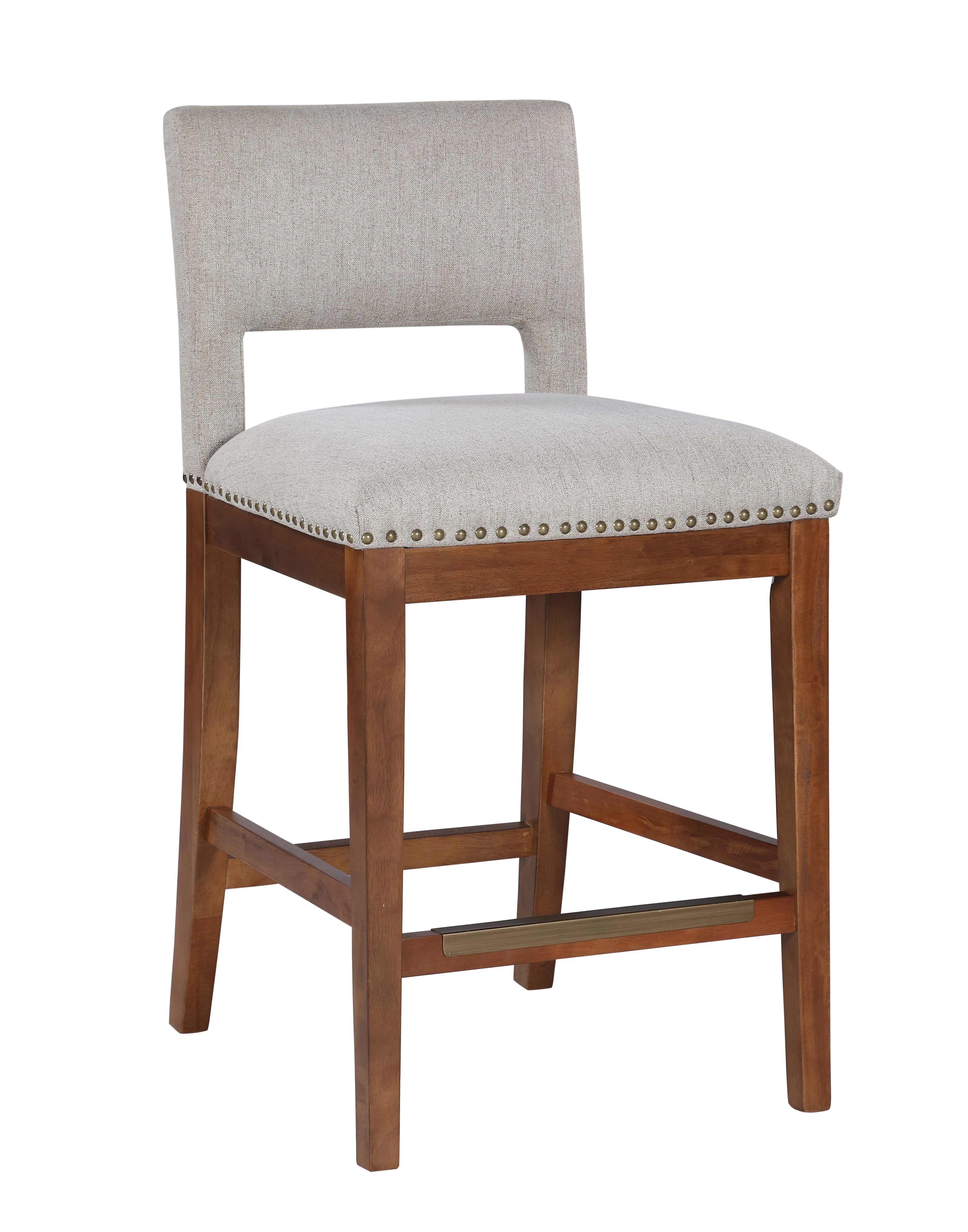 

//And Wooden Legs 1 Piece Upholstered Top Bar Stools With Studs