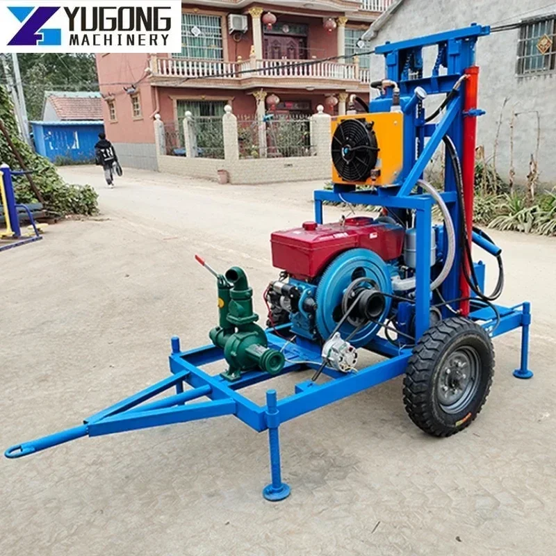 YG 150 Meters Depth Diesel Engine Water Well Drilling Rig Machine Customized Pumps Machine Water Wells Rock Drill Rig 50-300mm