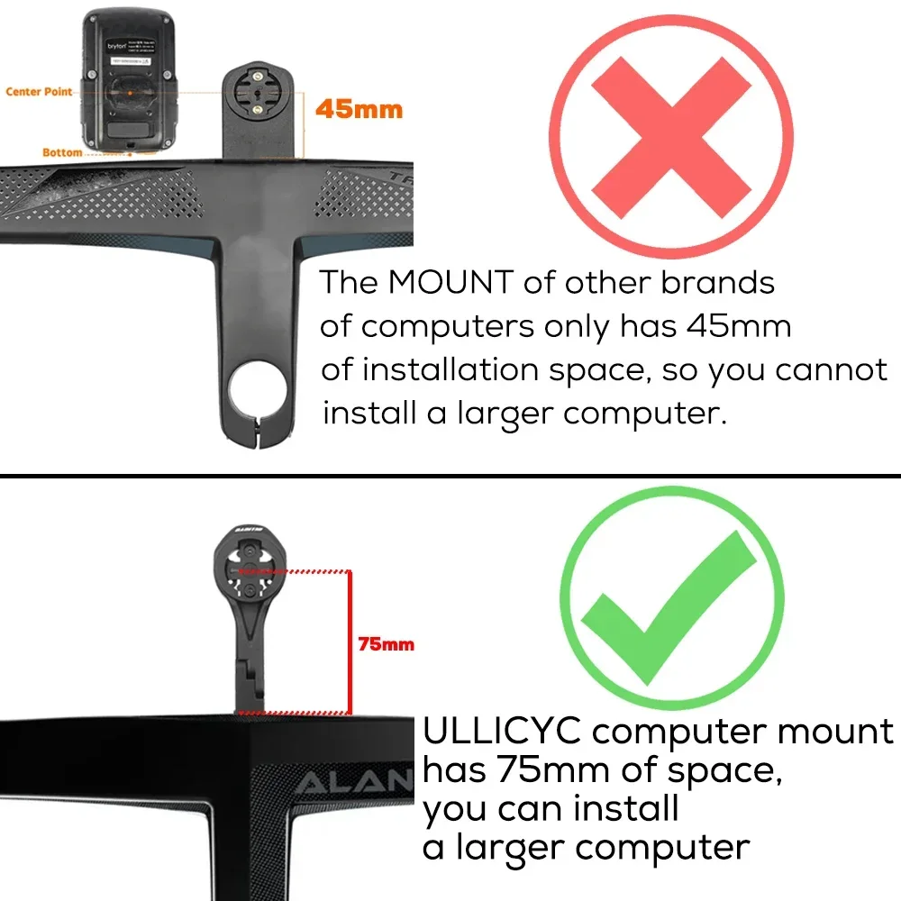 حامل كمبيوتر من الألومنيوم الأمامي الخارجي لمقود Deda ALANERA المتكامل المتوافق مع GPS/Garmin/Bryton/Wahoo، يدعم 1050