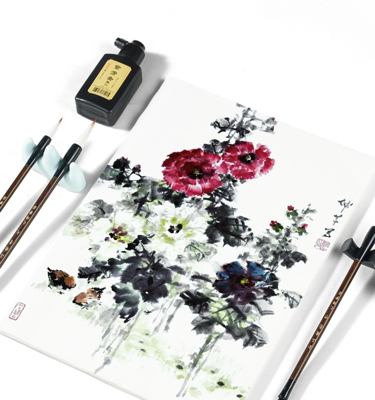 Chinese Painting Paper Landscape Painting Raw Rice Paper Calligraphy Painting Rice Paper Calligraphy Practice Paper 50 Sheets