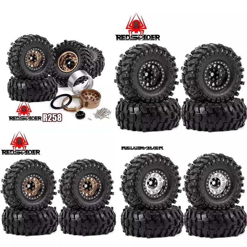 

RC Offroad Tire Wheel Set RS Spider R258 1/10 Scale Metal Hub Rubber Tyre Axial SCX10 Gen3 Bronco TRX4 RC Crawler accessories