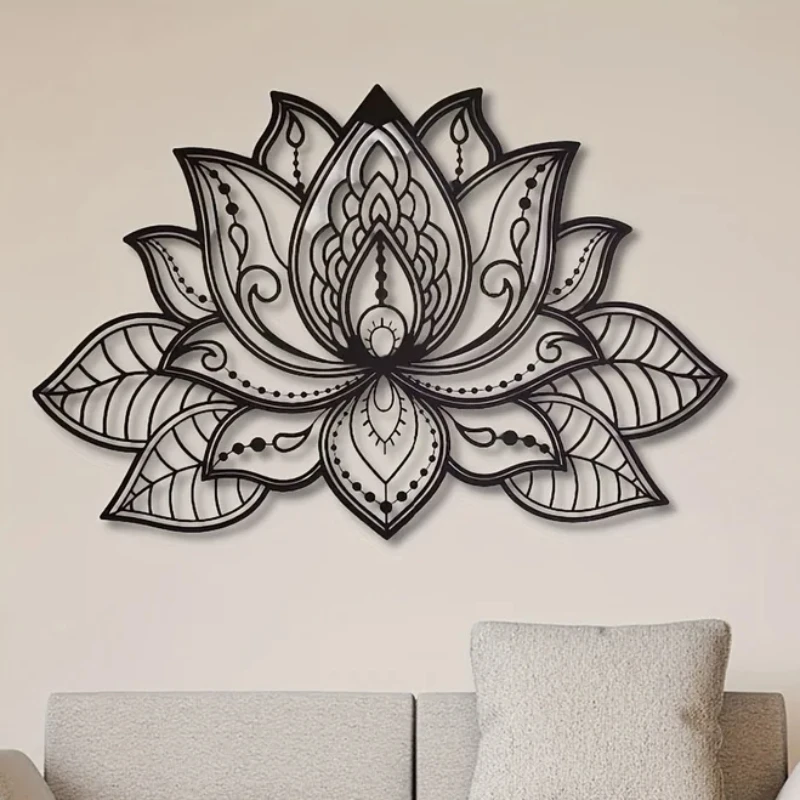 

1pc Mandala Wall Art, Lotus Flower Mandala Metal Art, decor metal wall hanging,Metal Wall Art Spiritual Decor