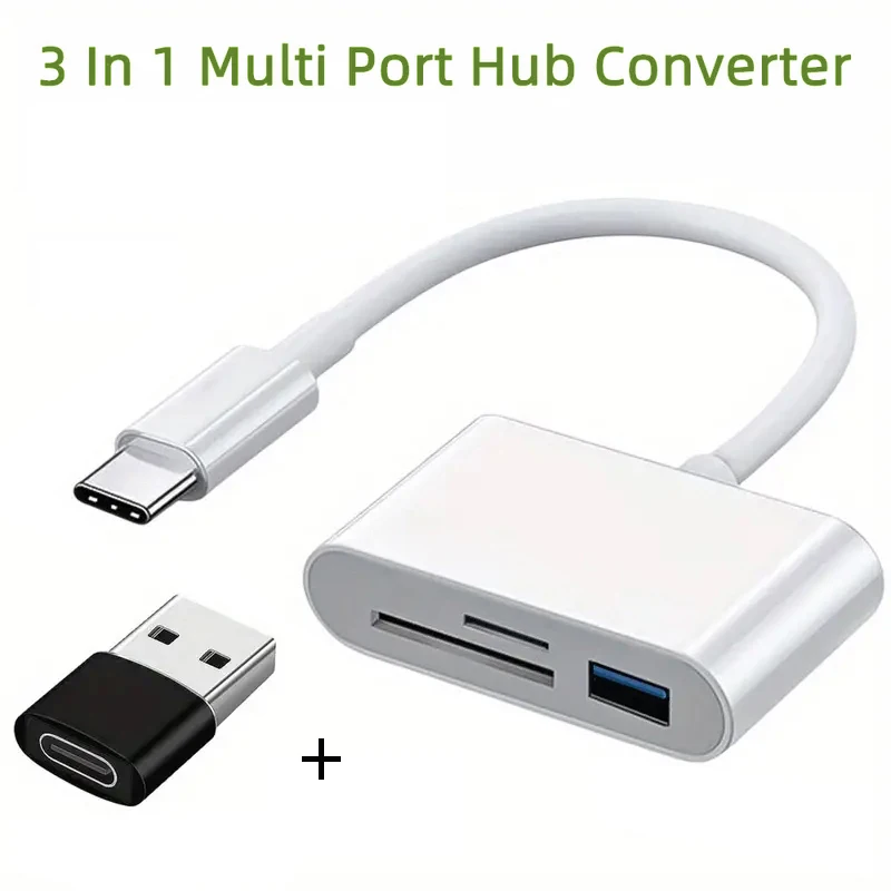 

Быстрый USB-C адаптер 3-в-1 – комплект Plug & Play, кардридер для SD/TF карт для iPad Pro, MacBook Air/Pro, Galaxy S10/S9 и других устройств