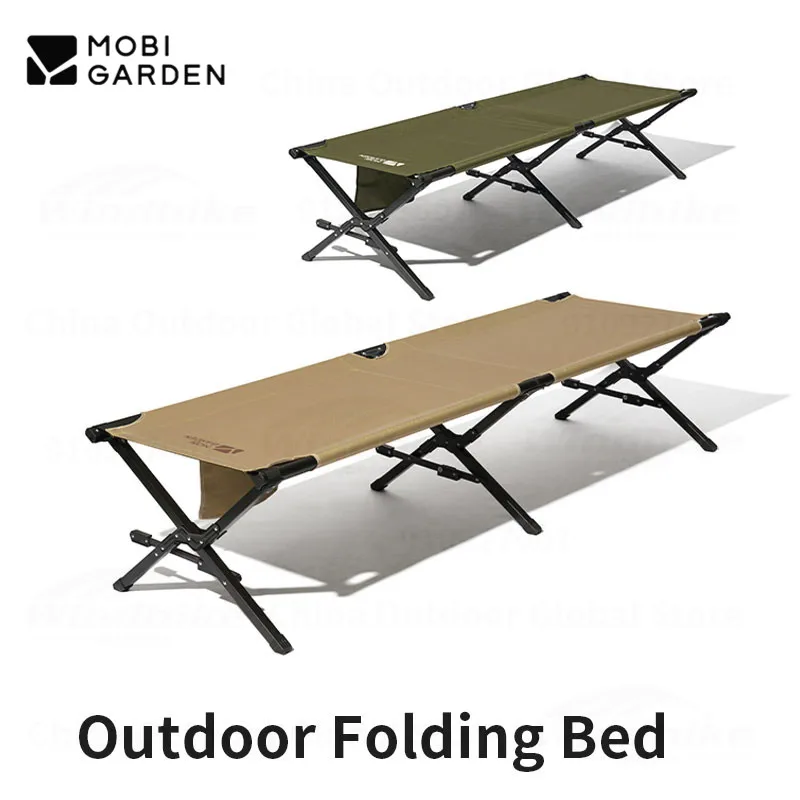 MOBI GARDEN Camping Bed Wear-Resistant Folding 600D Oxford Cloth Portable Marching Bed Outdoor Lightweight Forest Bed Chair