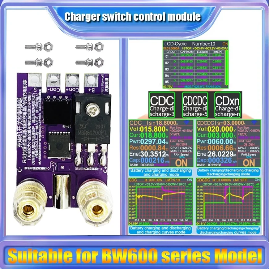 Electronic Load Meter Charging Control Module Adapter Max 100V 20A Supports DC5.5 Interface and Wiring