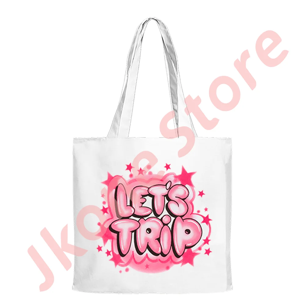 Sturniolo Triplets Let's Trip Airbrush Merch Tote Shoulder Bags New Logo Canvas Bag Unisex Fashion Casual Streetwear