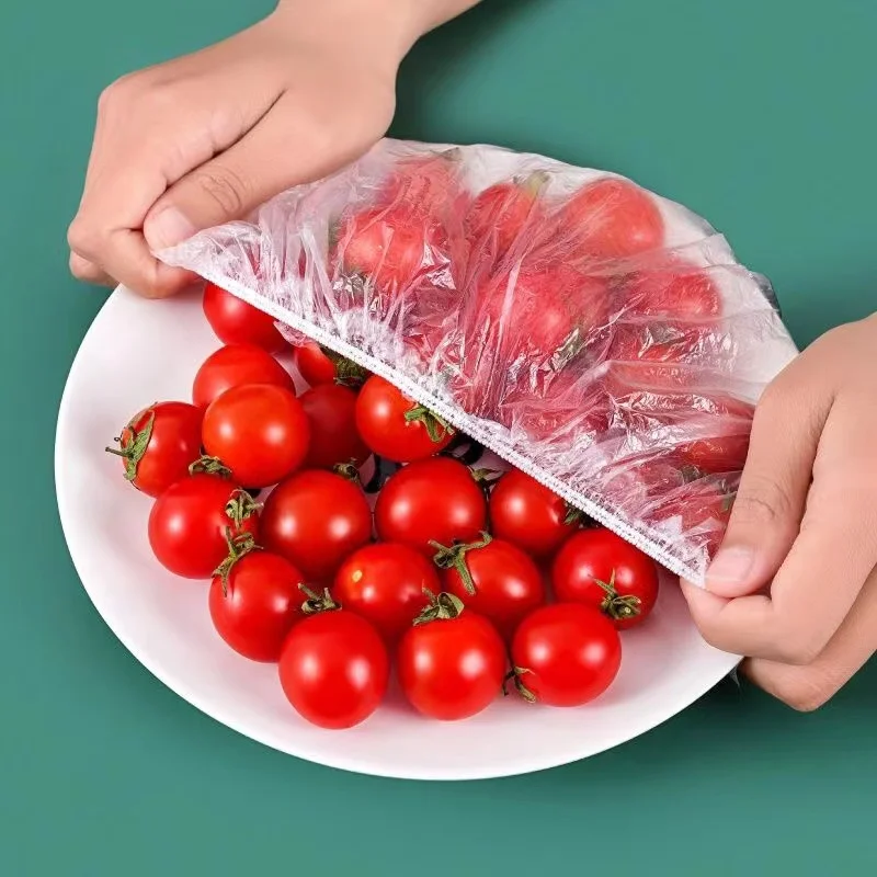 

100 PCS Disposable Food Cover kithchen Refrigerato Food fruit Preservation Plastic Wrap Grade Food Lids Stretch Bowls Caps