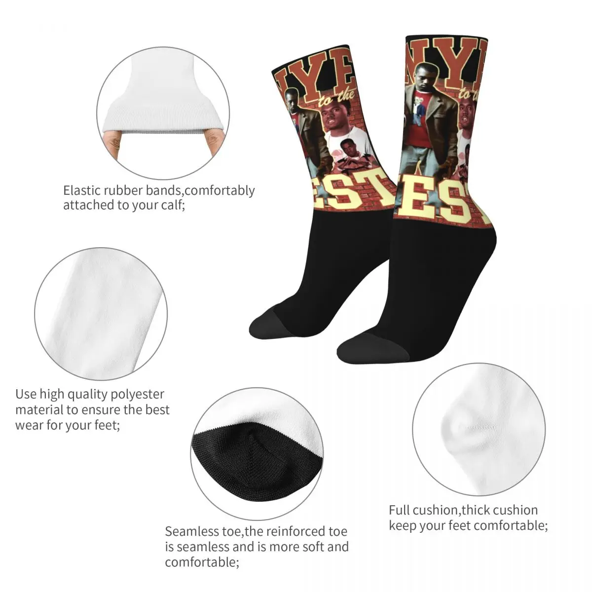 Men's College Dropout Kanye West Bear Socks Cotton Fashion Rapper Hip Hop Socks High Quality Accessories TubeSocks Small Gifts