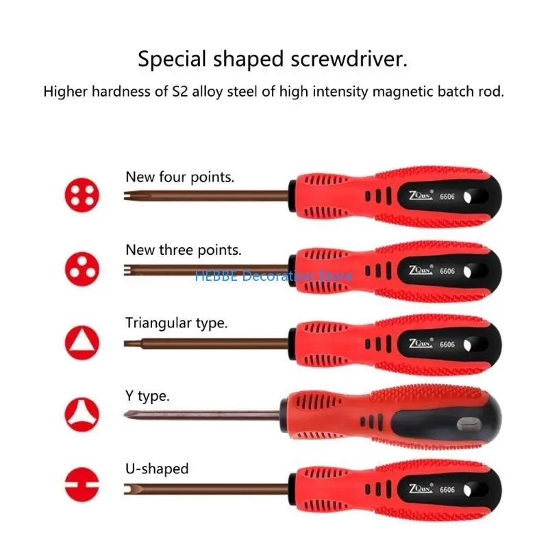 B0KC Special-shaped Screwdriver Set U/Y/Inner Triangle 3 Points Screwdriver