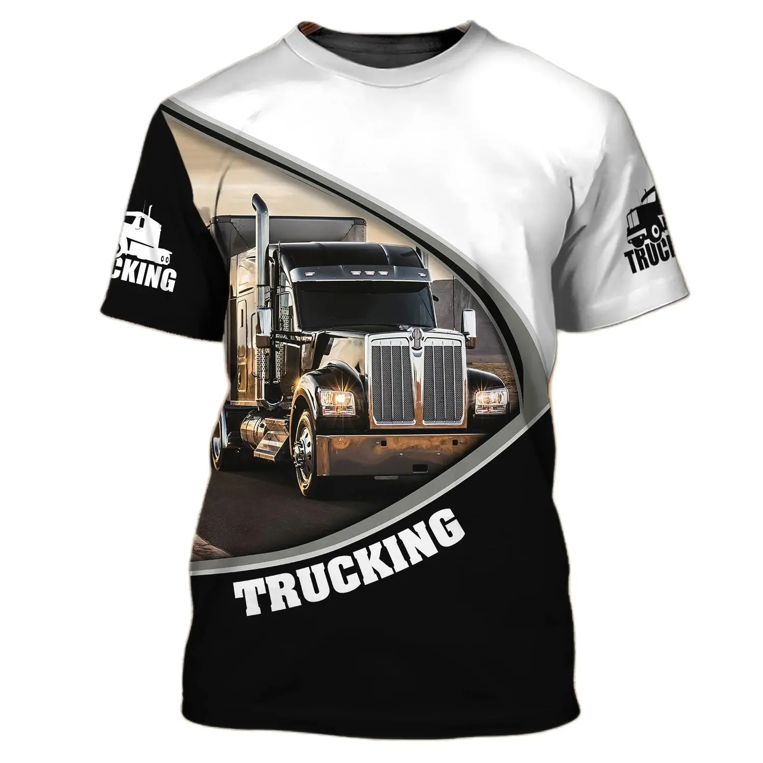 Truck 3D Printing T Shirt Man Summer O-Neck Short Sleeve Oversized Top Casual Tee Loose Streetwear Unisex Harajaku