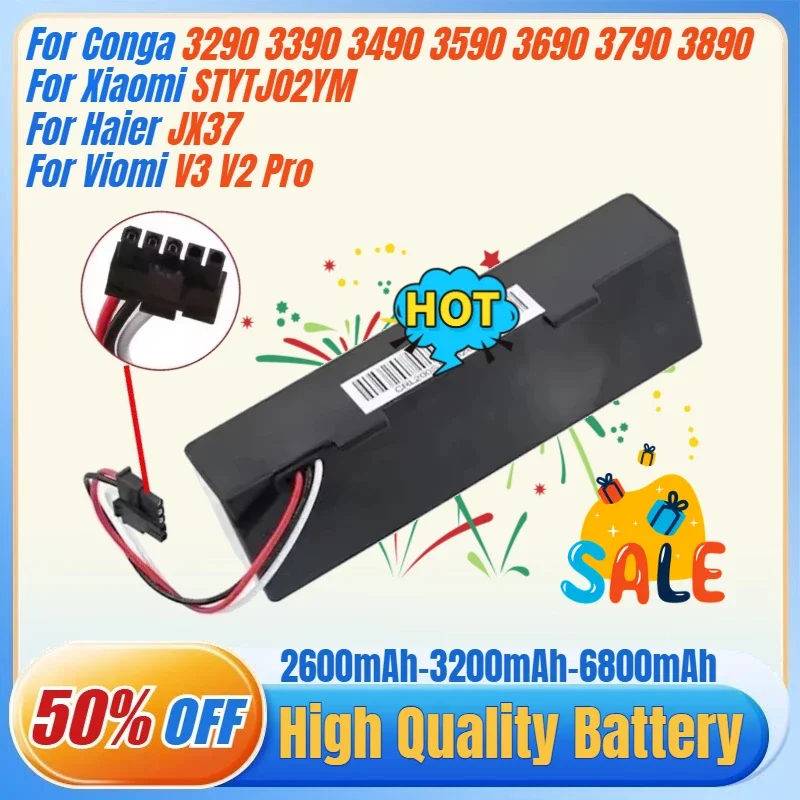 SWZY Rechargeable Battery for Conga 3290 3390 3490 3890 3590 3690 3790 Sweeping Mopping Robot 14.4V for STYTJ02YM JX37 Vacuum Cl