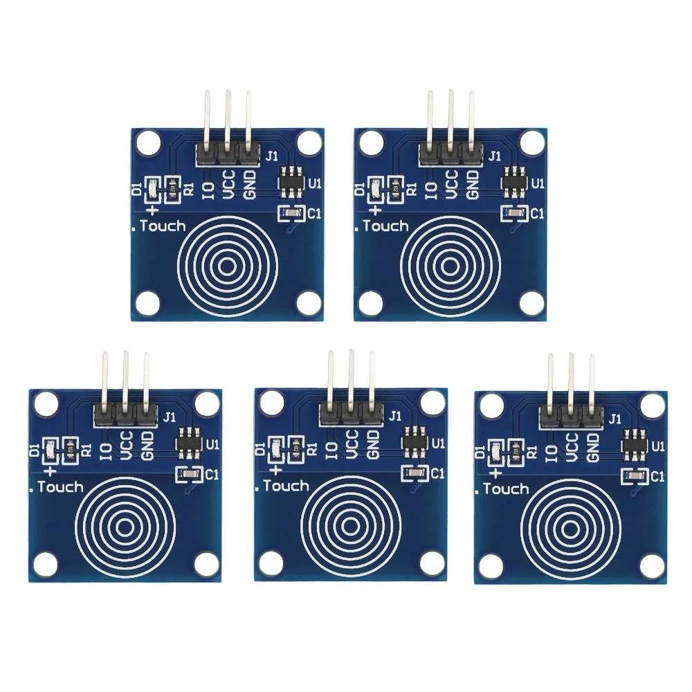 5PCS TTP223 Capacitive Touch Switch Module Touch Sensor Button Module DC2-5.5V Digital Capacitive Single Channel Jog for Arduino