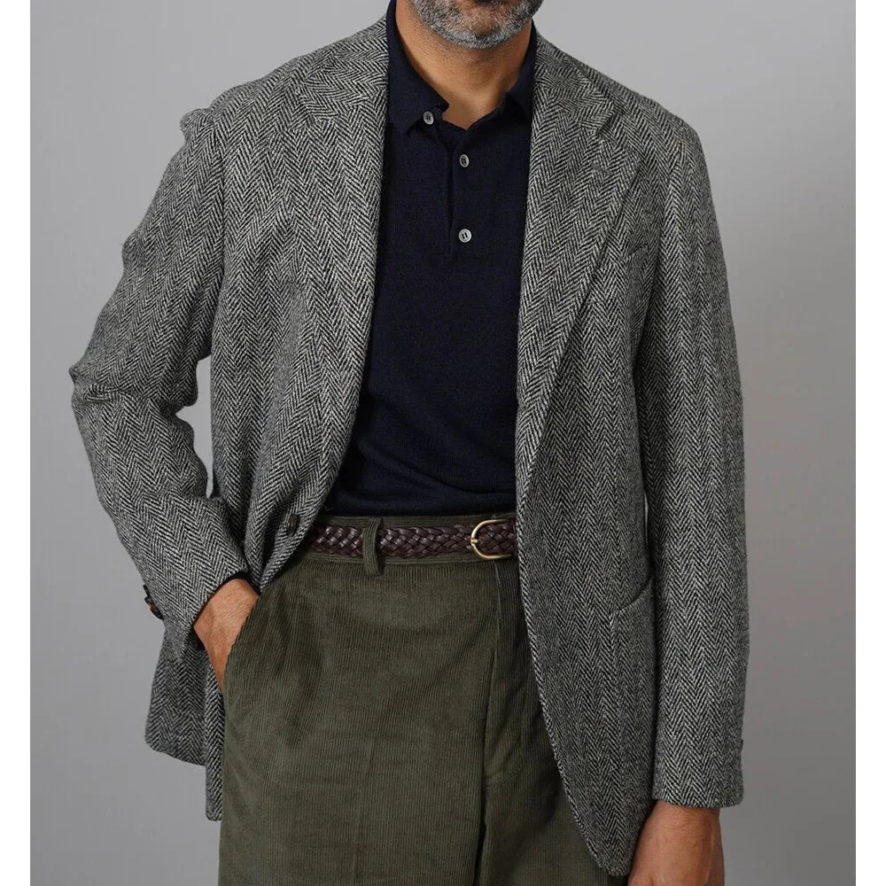 

Mens Wool Blend Suit Jacket Notch Lapel Single Breasted Slim Fit Comfortable Elegant Blazer for Party Business Casual Fashion Fo