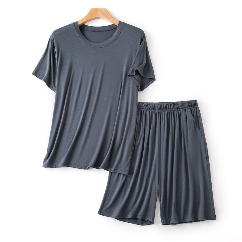 Heren Zomer Spwear Modal Ice Silk ort Sve T-shirt Dun Groot Formaat Casual orts Home Kleding Set Comfortabel Ademend